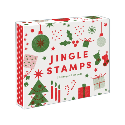 英文原版 Jingle Stamps 丛林艺术印章 含22个印画原木印章+2种油墨颜色 文创礼盒 英文版 进口英语原版书籍