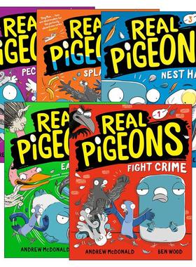 英文原版 Real Pigeons 真正的鸽子系列1-5册 全彩漫画绘本图画书 侦探推理图样式小说 Andrew Mcdonald 英文版 进口英语原版书籍