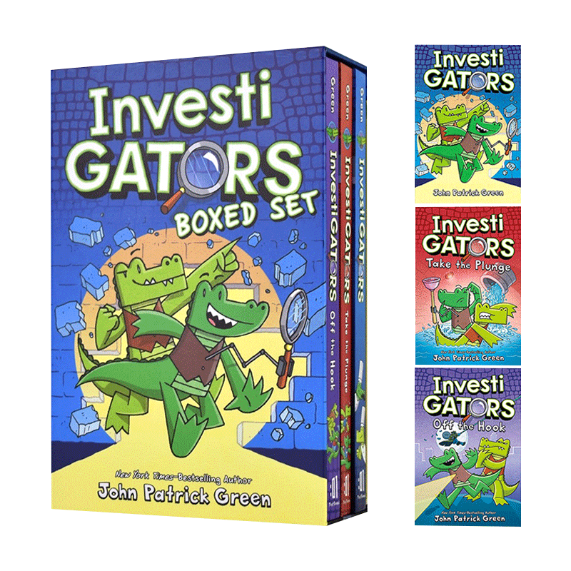 鳄鱼侦查员1-3盒装 Investigators 1-3 Boxed Set 精装 英文原版爆笑漫画故事书 进口中小学英语课外阅读英语书籍