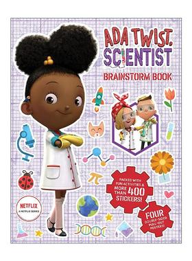 英文原版 Ada Twist Scientist Brainstorm Book 小科学家艾达系列 头脑风暴 儿童游戏活动书 梦想行动派 STEAM教育 Andrea Beaty