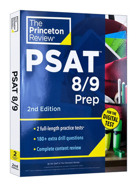 英文原版 Princeton Review PSAT 8/9 Prep 2nd Edition 普林斯顿八九年级学生SAT预考备考指南 第二版 英文版 进口英语原版书籍