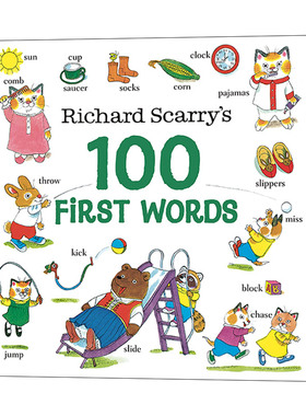 理查德·斯凯瑞的100个第一个单词 Richard Scarry's 100 First Words 英文原版儿童英语学习绘本 进口英语书籍