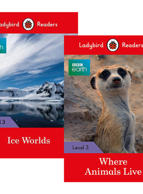 BBC Earth Live Ladybird Readers Level 3 小瓢虫分级阅读系列第3级2册 动物的居所+冰川世界 英文原版儿童读物 进口书籍
