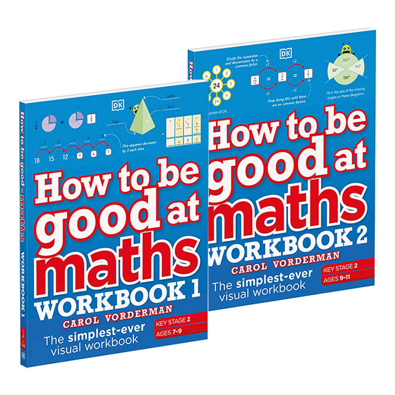 DK百科系列 如何擅长数学练习册 2册 How to be Good at Maths Workbook 1 2 英文原版STEM课外辅导读物 进口英语书籍