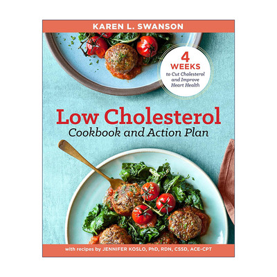 英文原版 Low Cholesterol Cookbook and Action Plan 低胆固醇食谱和行动计划 4周降低胆固醇和改善心脏健康 进口英语原版书籍