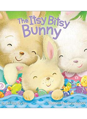 英文原版 The Itsy Bitsy Bunny 小小兔子 纸板书 儿童韵文 复活节 英文版 进口英语原版书籍