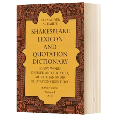 莎士比亚词典1 Shakespeare Lexicon and Quotation Dictionary Vol 1 英文原版文学诗歌读物 进口英语书籍