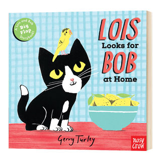 露易丝在家里找鲍勃 纸板翻翻书 Lois Looks for Bob at Home 朋友关系主题 英文原版幼儿英语启蒙认知绘本 进口书籍