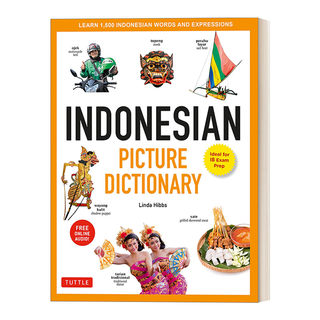 印度尼西亚语插图词典 精装 Indonesian Picture Dictionary 学习1500个印尼语单词和短语 英文原版学习工具书 进口书籍