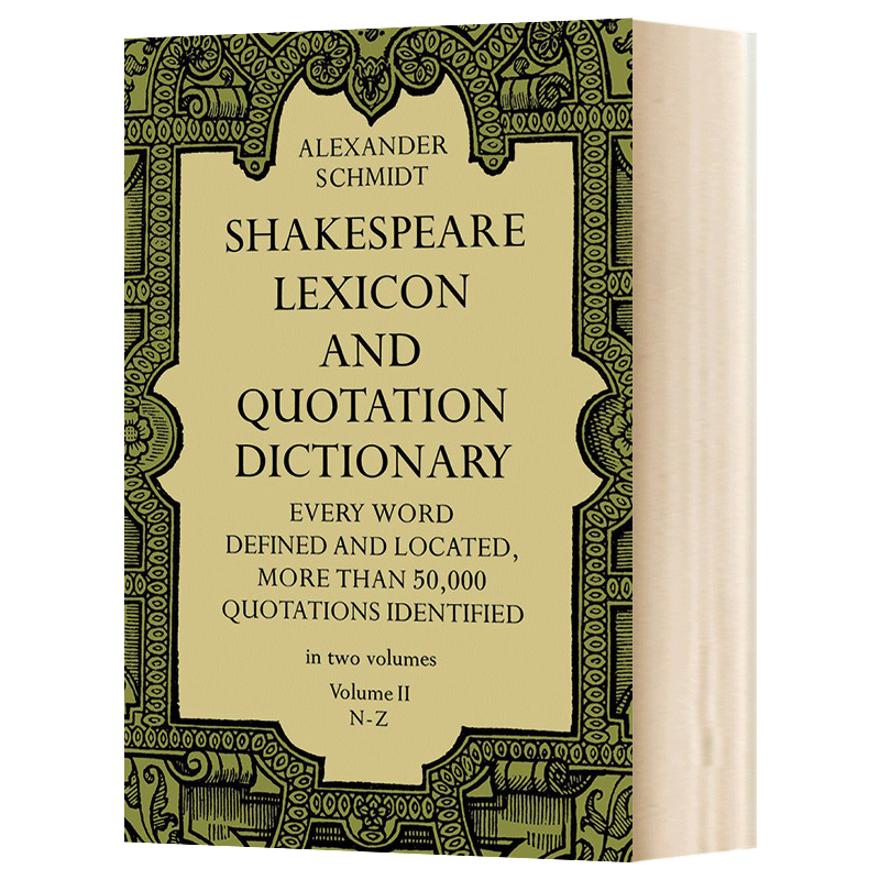 莎士比亚词典2 Shakespeare Lexicon and Quotation Dictionary Vol 2 英文原版文学诗歌读物 进口英语书籍