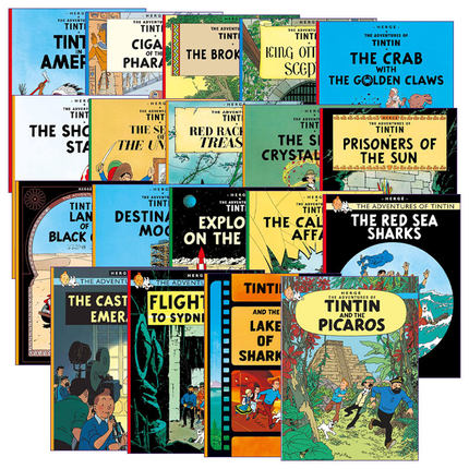 The Adventures Of Tintin 丁丁历险记漫画19册套装 英版 英文原版儿童漫画 进口青少年课外读物书籍