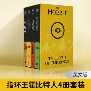 and 4册套装 Hobbit 英文原版 进口英语书籍 指环王霍比特人1 Set The 托尔金The Rings the Lord 奇幻小说 Boxed