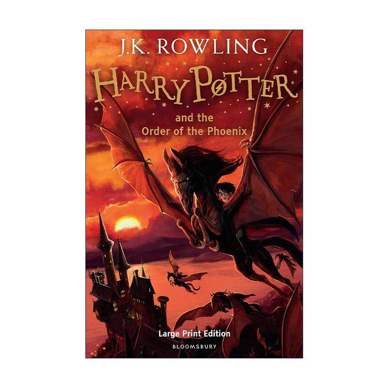 英文原版 Harry Potter and the Order of the Phoenix 哈5 哈利波特与凤凰社 视力友好型大字版 大开本精装 进口英语原版书籍