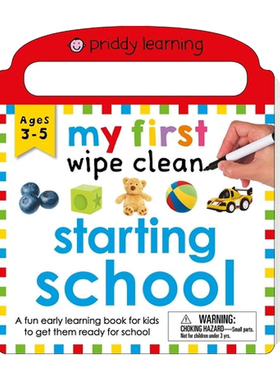 擦擦书 开始上学  My First Wipe Clean Starting School 精装 英文原版儿童英语单词学习书籍 进口书 Roger Priddy