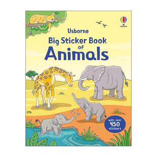 英文原版 Usborne Big Sticker Book of Animals 尤斯伯恩动物主题单词贴纸书 儿童启蒙认知学习 新版 英文版 进口英语原版书籍