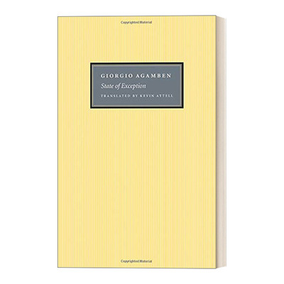 英文原版 State of Exception 阿甘本 例外状态 人权 政治哲学 Giorgio Agamben 英文版 进口英语原版书籍