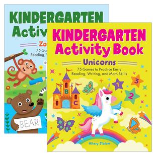 英文原版 Kindergarten Activity Book 幼儿园活动书2册 早期阅读 写作和数学等益智游戏练习 英文版 进口英语原版书籍