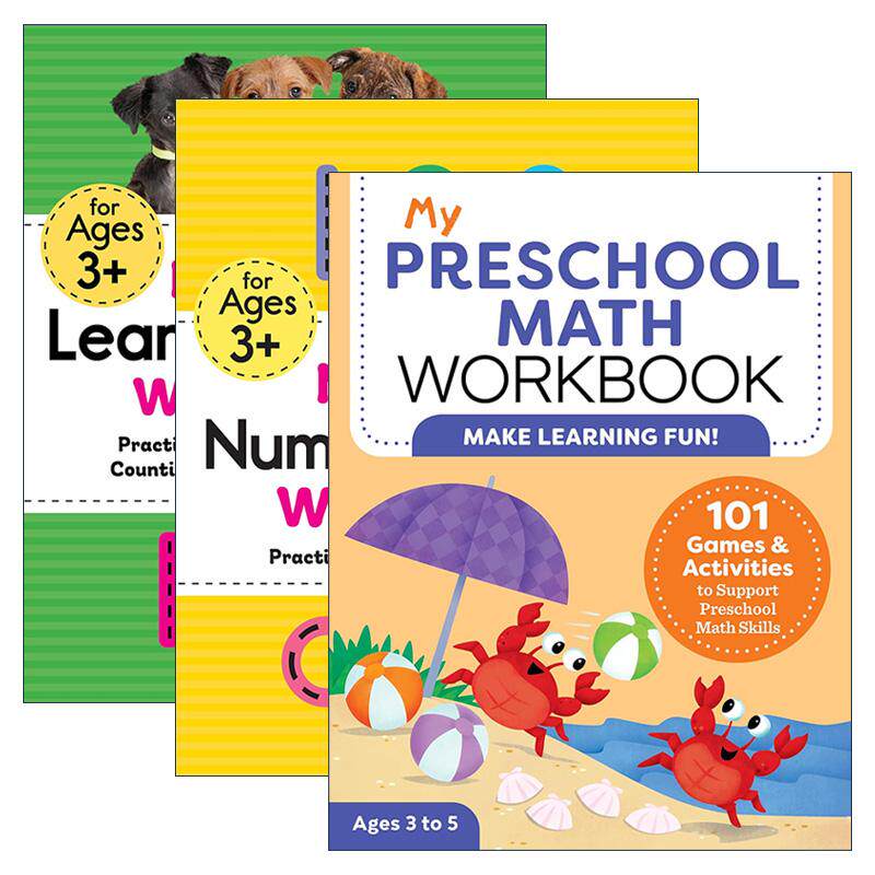 英文原版 My First Preschool Skills Workbooks 我的学前数学练习册 3册 英文版 进口英语原版书籍