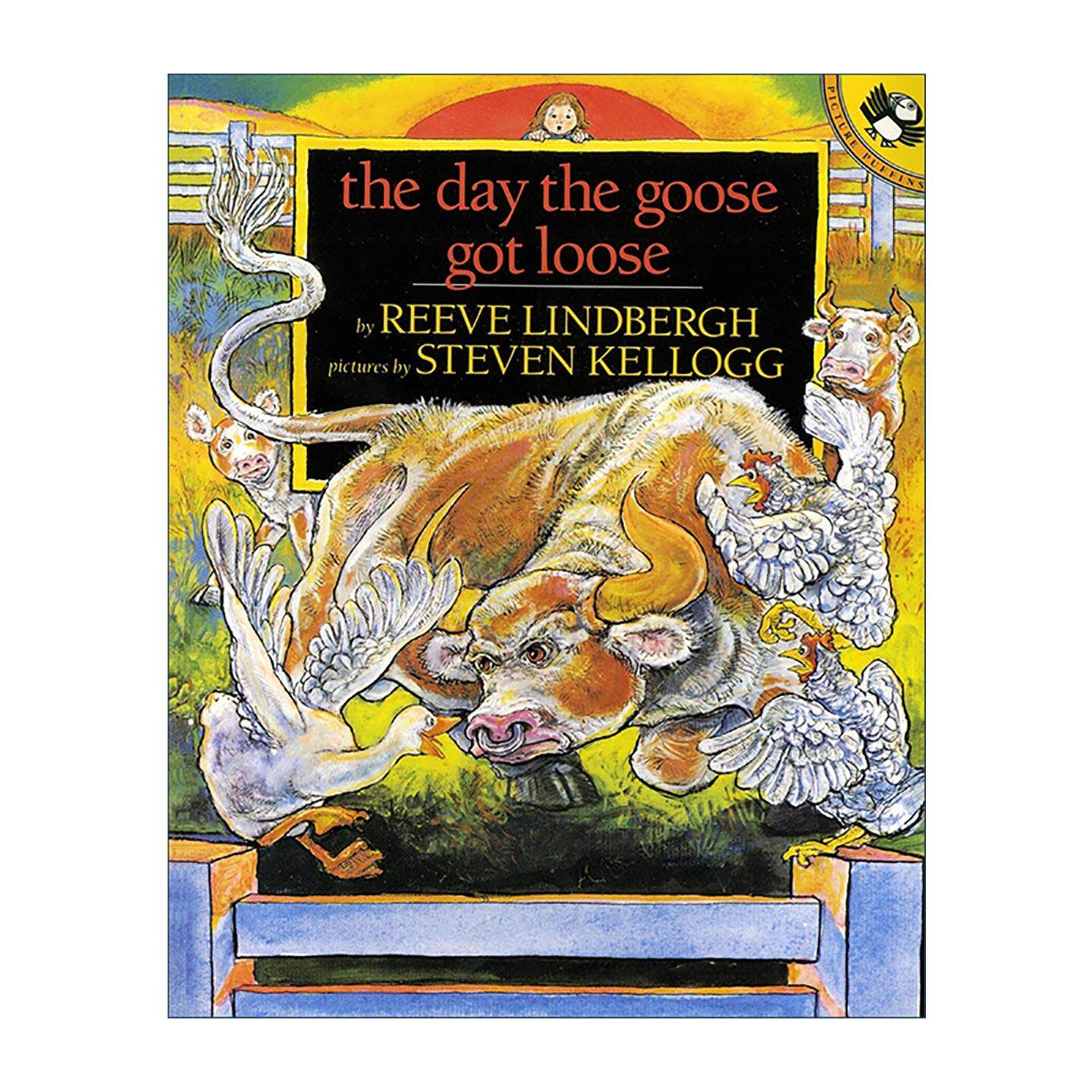 英文原版 The Day the Goose Got Loose 小鹅跑掉的那天 儿童押韵绘本 谁跟在我后面作者史蒂文·凯洛格 英文版 进口英语原版书籍