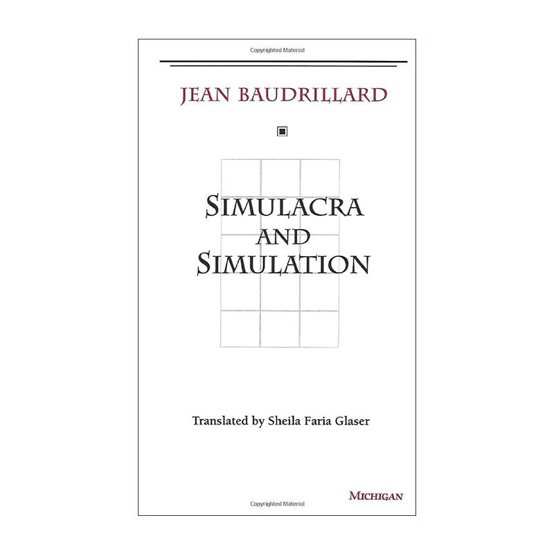英文原版 Simulacra and Simulation 模仿和拟像 让·鲍德里亚 英文版 进口英语原版书籍