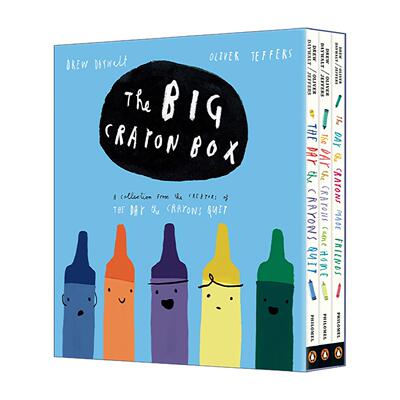 英文原版 The BIG Crayon Box 德鲁·戴沃特蜡笔系列3册盒装套装 小蜡笔大罢工 小蜡笔要回家 小蜡笔交朋友 儿童经典精装绘本