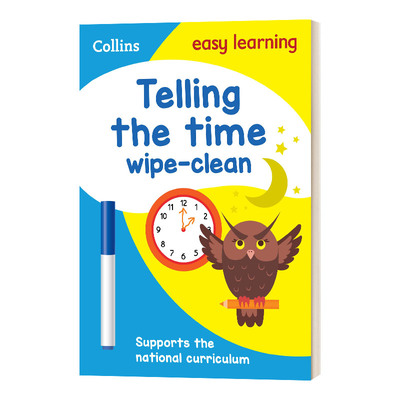 英文原版 Telling the Time Wipe Clean Activity Book 柯林斯轻松学习系列KS1 认识时间 可擦写活动书 英文版 进口英语原版书籍