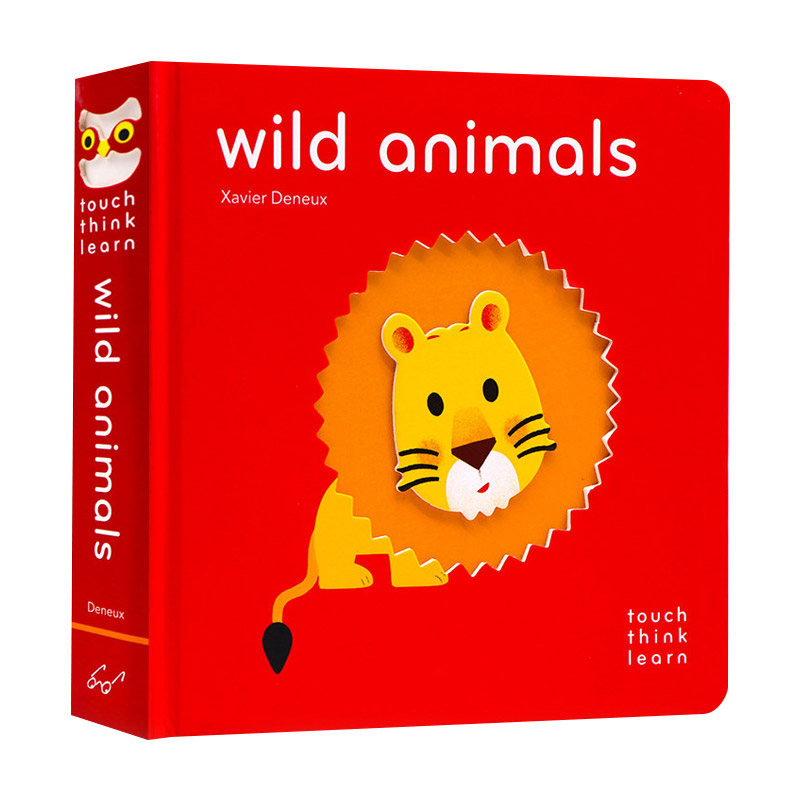 TouchThinkLearn Wild Animals 触摸思考学习 野生动物 英文原版儿童触摸纸板书 进口英语绘本书籍