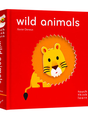 TouchThinkLearn Wild Animals 触摸思考学习 野生动物 英文原版儿童触摸纸板书 进口英语绘本书籍