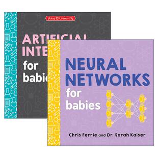 英文原版 Baby University系列2册 宝宝智学园 STEM教育 儿童人工智能与大脑科普百科绘本 纸板书 Chris Ferrie 英文版 进口书籍