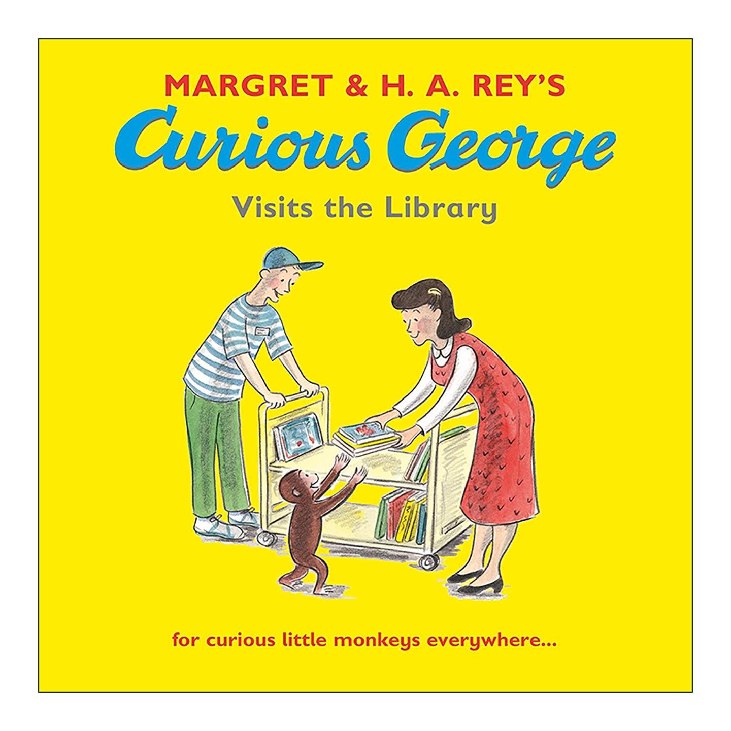 英文原版 Curious George Visits the Library 好奇猴乔治参观图书馆 儿童趣味图画故事绘本 英文版 进口英语原版书籍