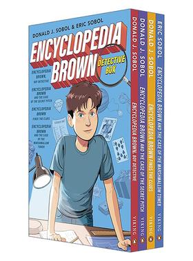 英文原版 Encyclopedia Brown Detective Box Set 4-Book Box Set 百科全书小布朗4册盒装套装 英文版 进口英语原版书籍
