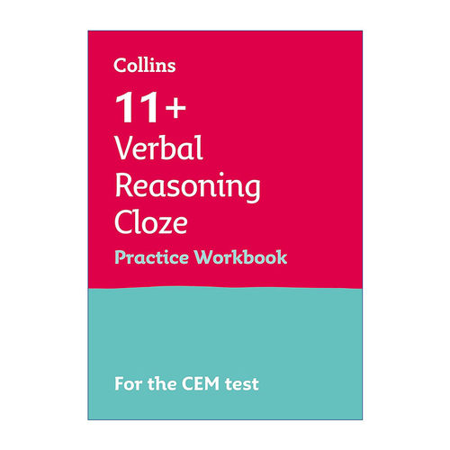 英文原版 Collins 11+ Verbal Reasoning Cloze Practice Workbook 柯林斯英国小升初CEM考试文字推理完形填空练习册 英文版进口