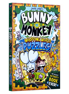 英文原版 Bunny vs Monkey The Whopping World of Puzzles 兔子大战猴子之精彩谜题世界 Jamie Smart儿童漫画章节书 英文版