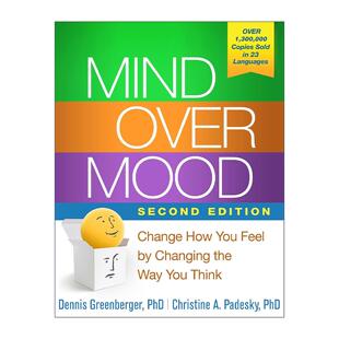 英文原版 Mind Over Mood 理智胜过情感 如何改变你的抑郁 焦虑 愤怒和内疚情绪 第2版 英文版 进口英语原版书籍