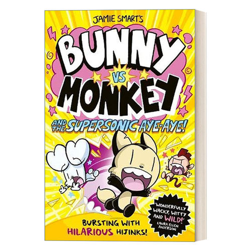 英文原版 Bunny vs Monkey and the Supersonic Aye-aye 兔子大战猴子之超音速狐猿 Jamie Smart儿童章节书 英文版 进口英语书籍