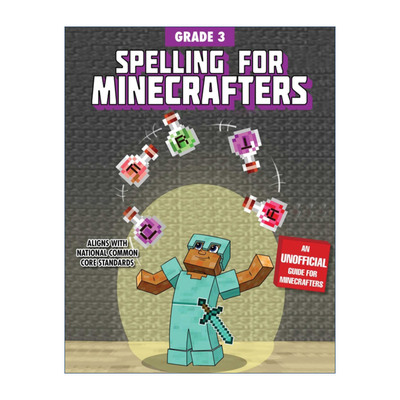 英文原版 Spelling for Minecrafters Grade 3 我的世界 英语拼写3年级 帮助孩子提高语言技能 非官方手册 英文版进口英语原版书籍