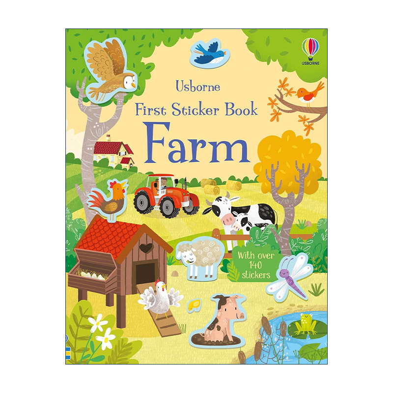 英文原版 Usborne First Sticker Book Farm 农场主题贴纸书 140多张贴纸 尤斯伯恩儿童启蒙认知益智游戏 英文版 进口英语原版书籍