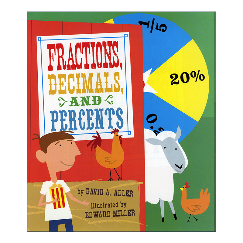 英文原版 Fractions Decimals and Percents分数小数和百分比儿童数学启蒙认知绘本 David A. Adler英文版进口英语原版书籍