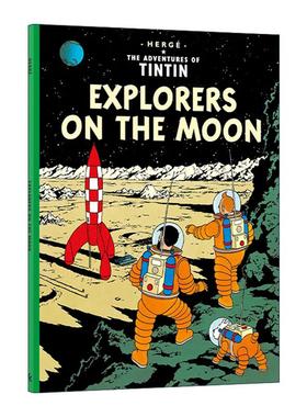 英文原版 The Adventures of Tintin Explorers on the Moon 丁丁历险记之月球探险 儿童精装漫画 英文版 进口英语原版书籍