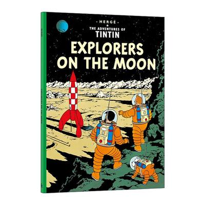 英文原版 The Adventures of Tintin Explorers on the Moon 丁丁历险记之月球探险 儿童精装漫画 英文版 进口英语原版书籍