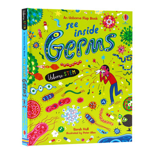 See Inside Germs 尤斯伯恩看里面系列 儿童科普绘本 Usborne 英文原版 进口英语启蒙纸板翻翻书籍 揭秘细菌