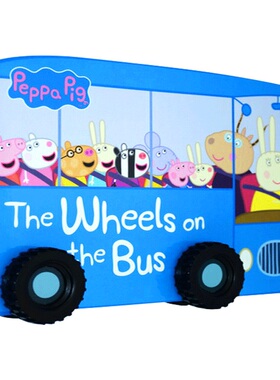 小猪佩琪 Peppa Pig The Wheels on the Bus 巴士上的轮子 英文原版儿歌童谣绘本游戏纸板书 廖彩杏书单 进口英语玩具书籍