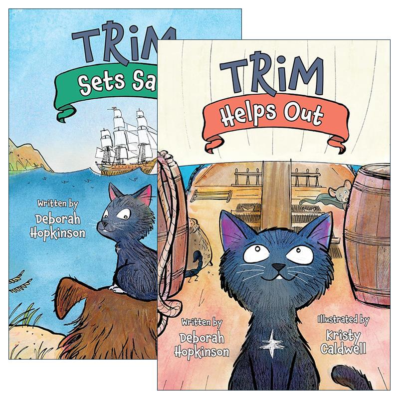 英文原版 Adventures of Trim 特里姆历险记系列2册 航海猫 儿童章节桥梁故事书 Deborah Hopkinson 英文版 进口英语原版书籍