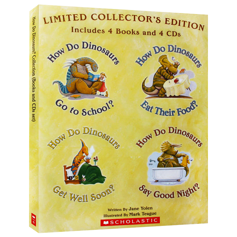 家有恐龙系列4册盒装 附CD How Do Dinosaurs Collecttion (4 Books+4 CDs)