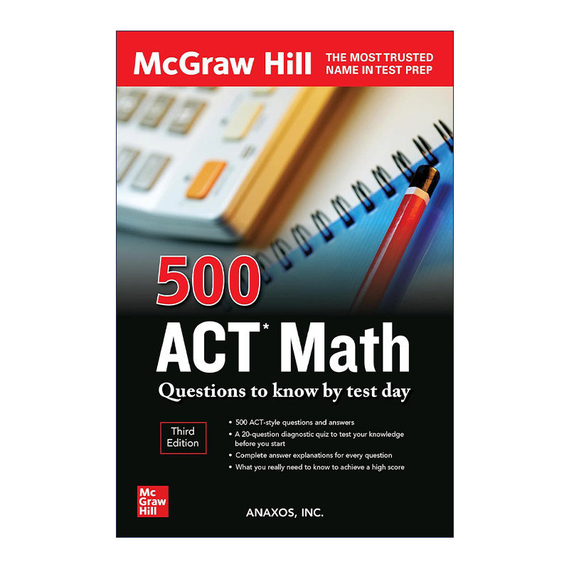 英文原版 500 ACT Math Questions to Know by Test Day 美国高考数学500题 第3版 英文版 进口英语原版书籍