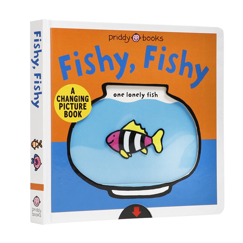 变化的图画书 英文原版绘本 fishy fishy 鱼游记 幼儿颜色启蒙认知 抽