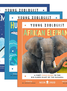 英文原版 Young Zoologist 少年动物学家系列3册 非洲象/帝企鹅/座头鲸 精装 英文版 进口英语原版书籍