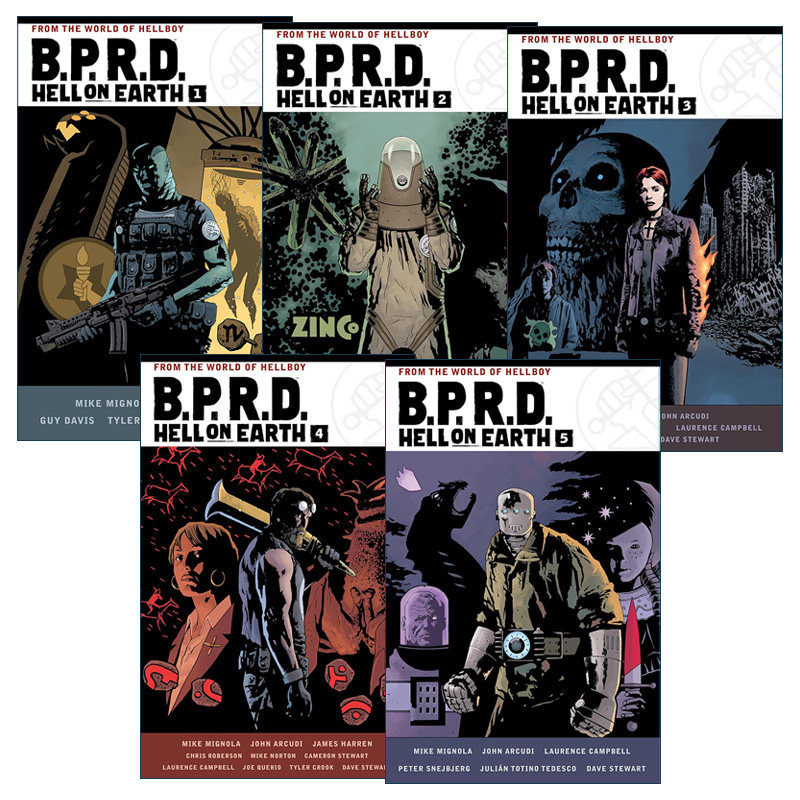 英文原版 B.P.R.D. Hell on Earth 人间地狱 1-5册 超自然调查防御署 Dark Horse黑马漫画 Mike Mignola 英文版 进口英语原版书籍