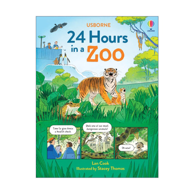 英文原版 24 Hours in a Zoo 在动物园的24小时 Usborne尤斯伯恩儿童科普百科精装绘本 英文版 进口英语原版书籍