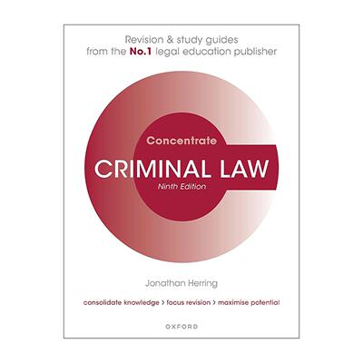 英文原版 Criminal Law Concentrate 刑法浓缩版 法律修订与学习指南 第九版 Jonathan Herring 英文版 进口英语原版书籍